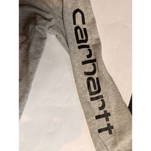 Carhartt Boys Grey Long-Sleeve Logo Tee Shirt Size 7 Cotton Blend Casual Style - Picture 6 of 10
